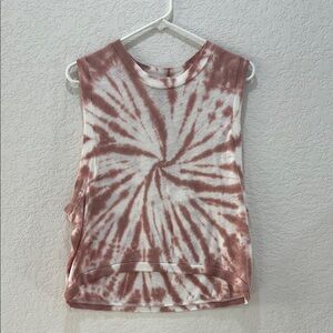 FP Movement by Free People Tie-Dye Muscle Tee - Pink and White